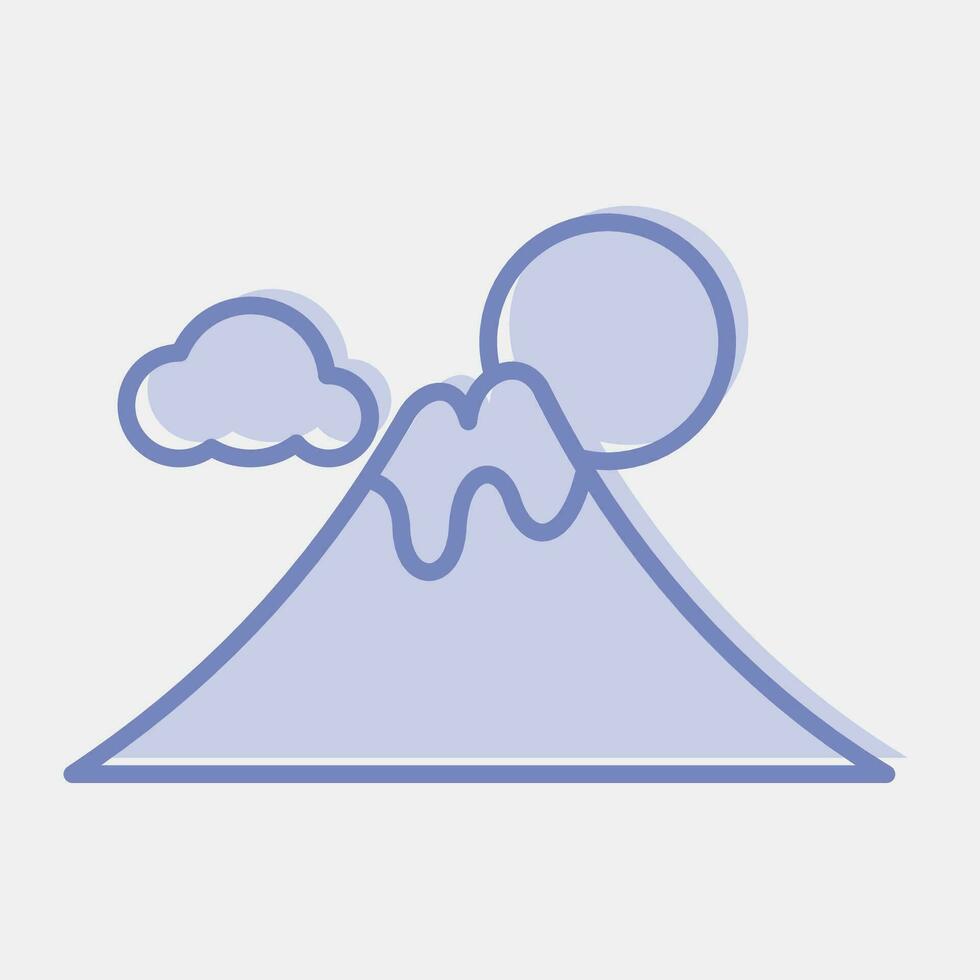 Icon fuji mountain. Japan elements. Icons in two tone style. Good for prints, posters, logo, advertisement, infographics, etc. vector