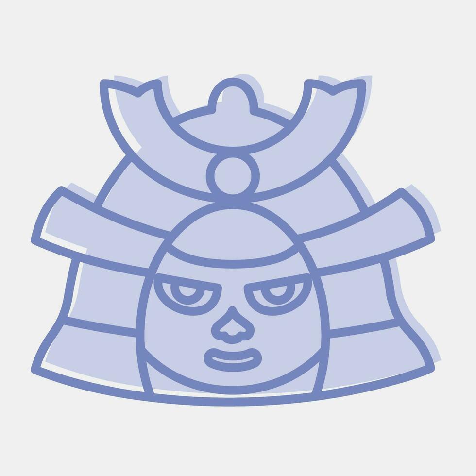 icono samurai. Japón elementos. íconos en dos tono estilo. bueno para huellas dactilares, carteles, logo, anuncio publicitario, infografía, etc. vector