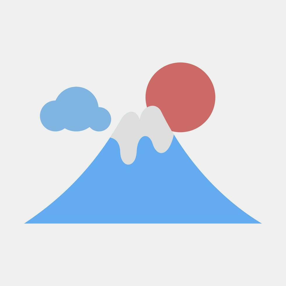 icono fuji montaña. Japón elementos. íconos en plano estilo. bueno para huellas dactilares, carteles, logo, anuncio publicitario, infografía, etc. vector