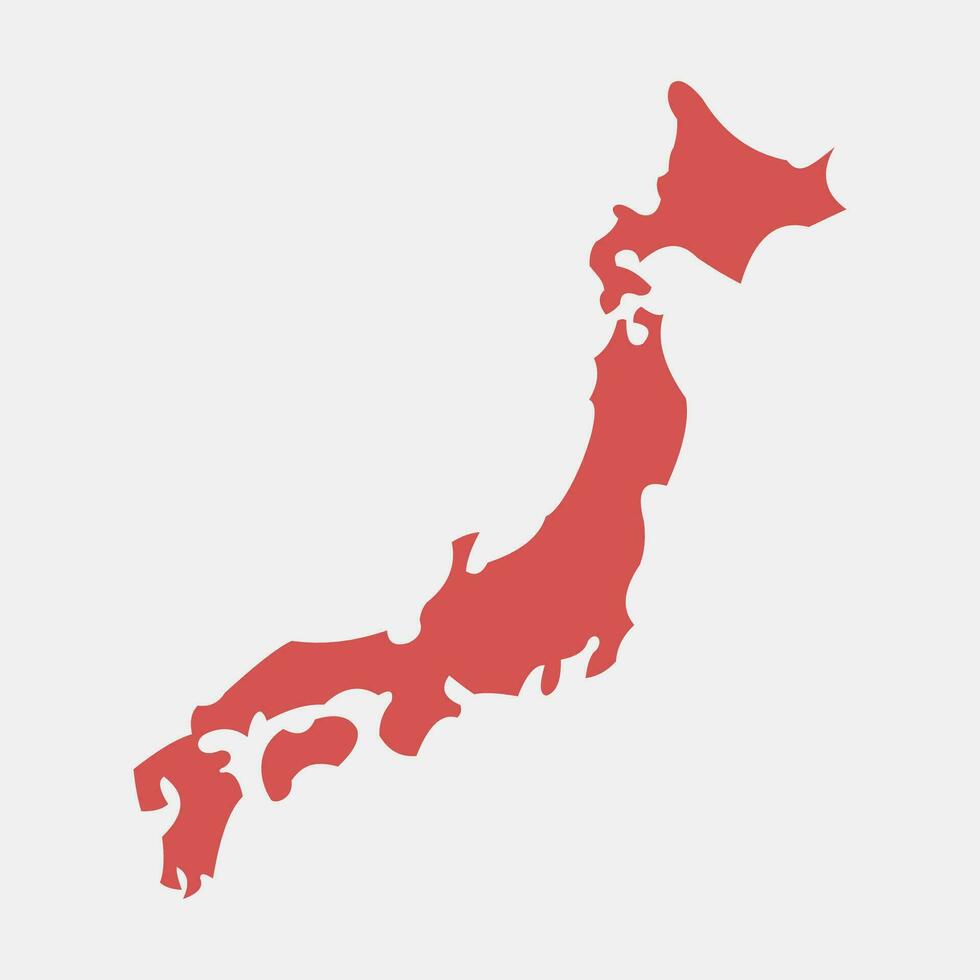 Icon japan map. Japan elements. Icons in flat style. Good for prints, posters, logo, advertisement, infographics, etc. vector