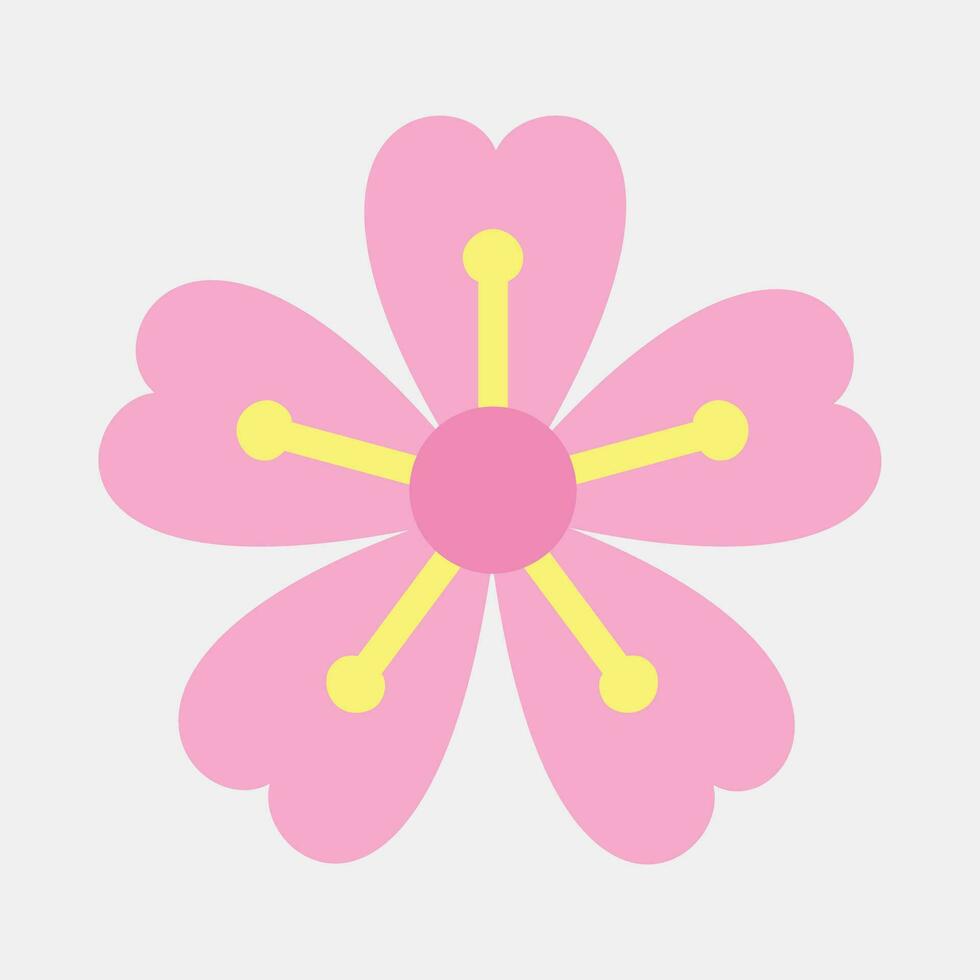 Icon sakura plum blossom. Japan elements. Icons in flat style. Good for prints, posters, logo, advertisement, infographics, etc. vector