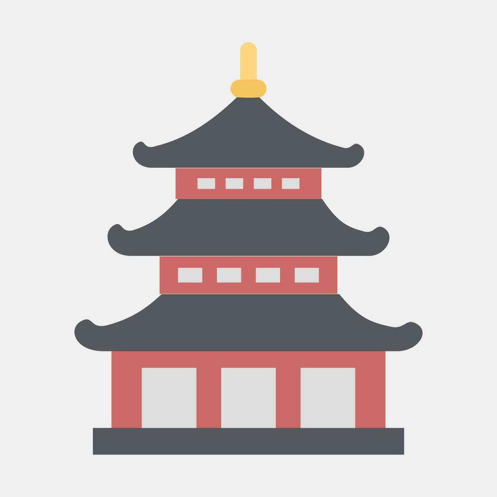 Icon pagoda. Japan elements. Icons in flat style. Good for prints, posters, logo, advertisement, infographics, etc. vector