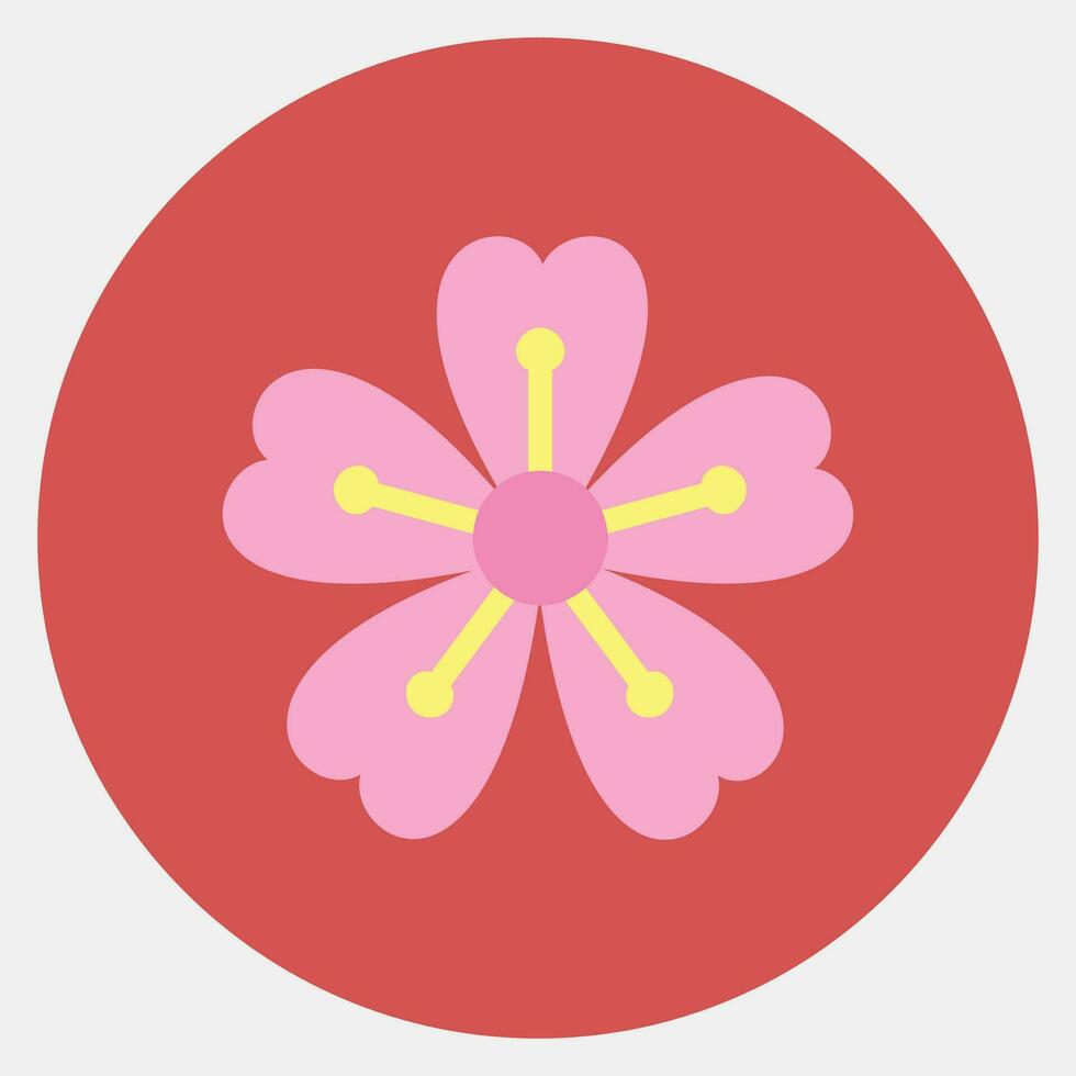 icono sakura ciruela florecer. Japón elementos. íconos en color compañero estilo. bueno para huellas dactilares, carteles, logo, anuncio publicitario, infografía, etc. vector