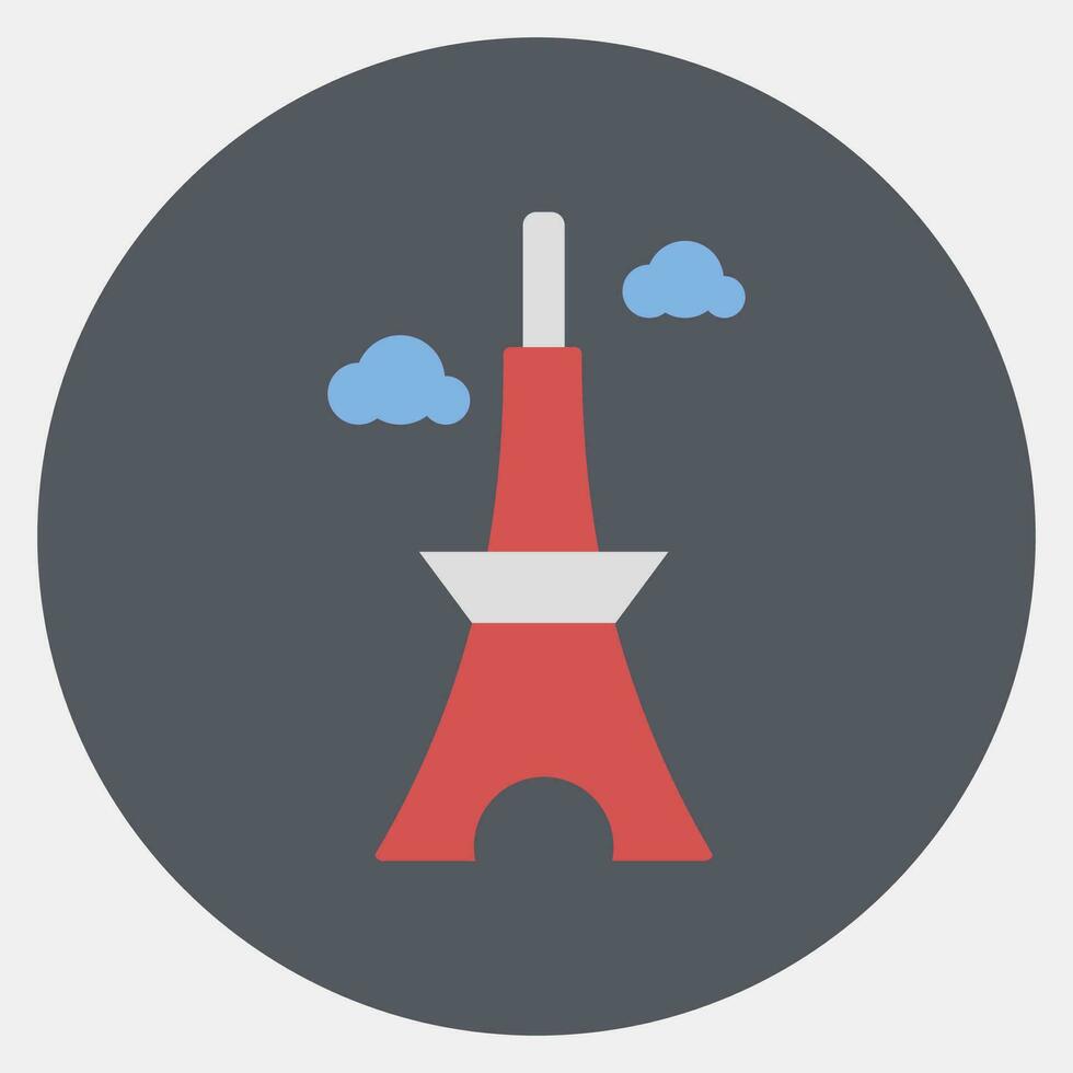 Icon japan tower. Japan elements. Icons in color mate style. Good for prints, posters, logo, advertisement, infographics, etc. vector