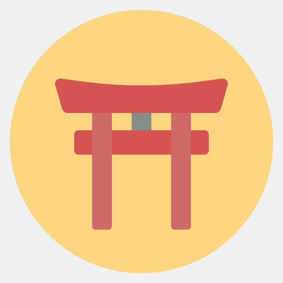 Icon torii gate. Japan elements. Icons in color mate style. Good for prints, posters, logo, advertisement, infographics, etc. vector