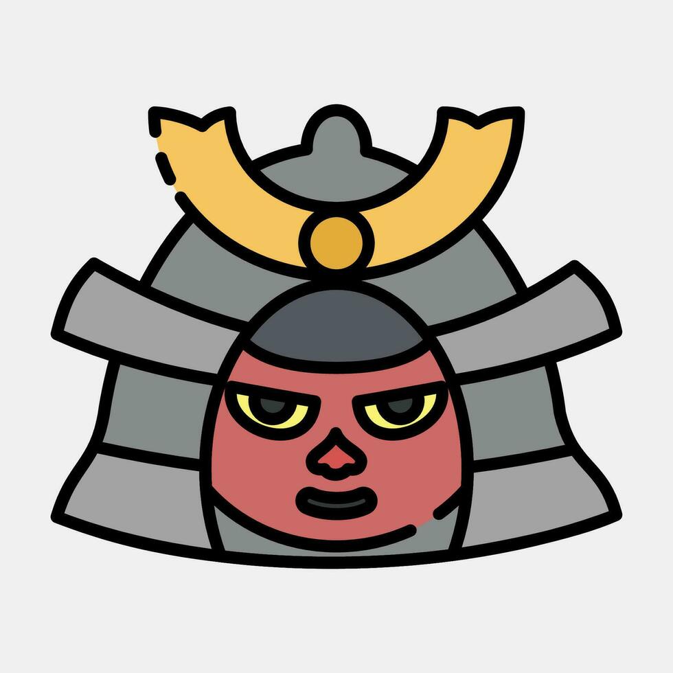 Icon samurai. Japan elements. Icons in filled line style. Good for prints, posters, logo, advertisement, infographics, etc. vector