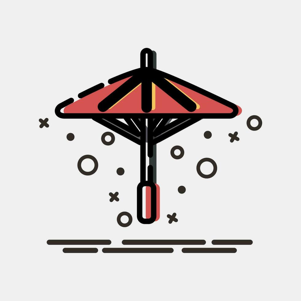 Icon japanese umbrella. Japan elements. Icons in MBE style. Good for prints, posters, logo, advertisement, infographics, etc. vector