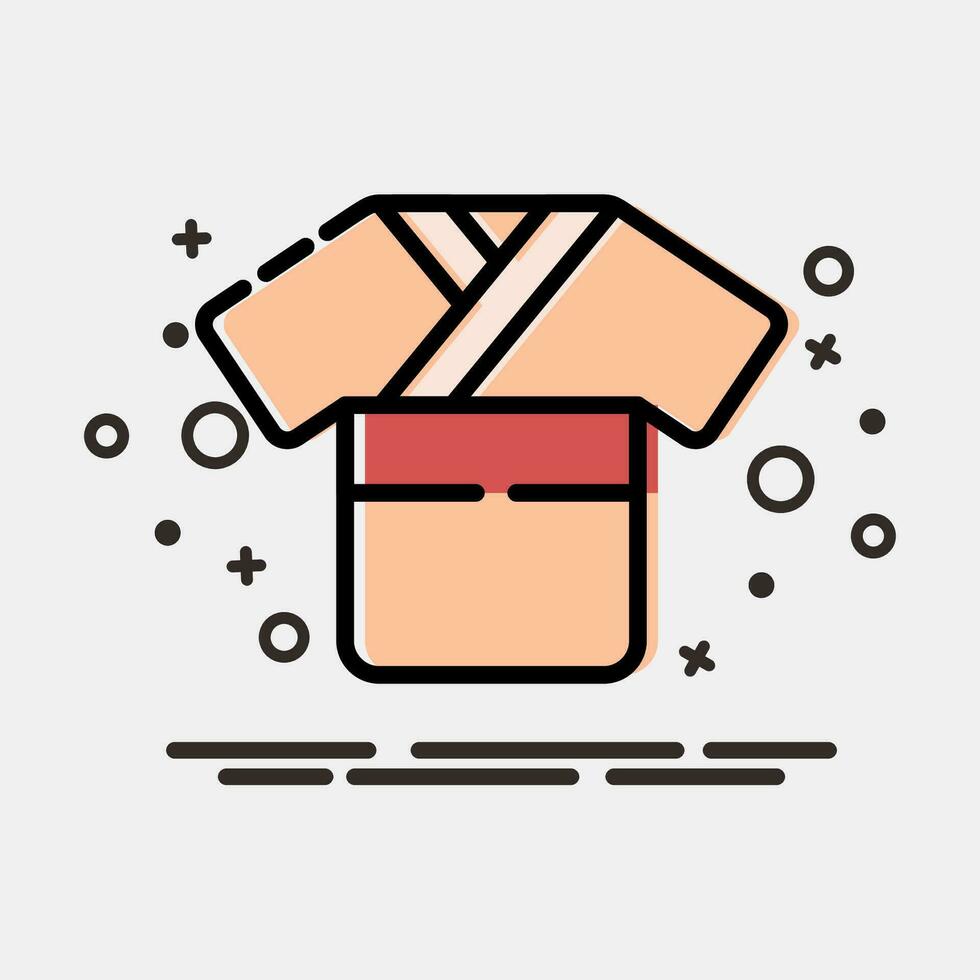 Icon kimono dress. Japan elements. Icons in MBE style. Good for prints, posters, logo, advertisement, infographics, etc. vector