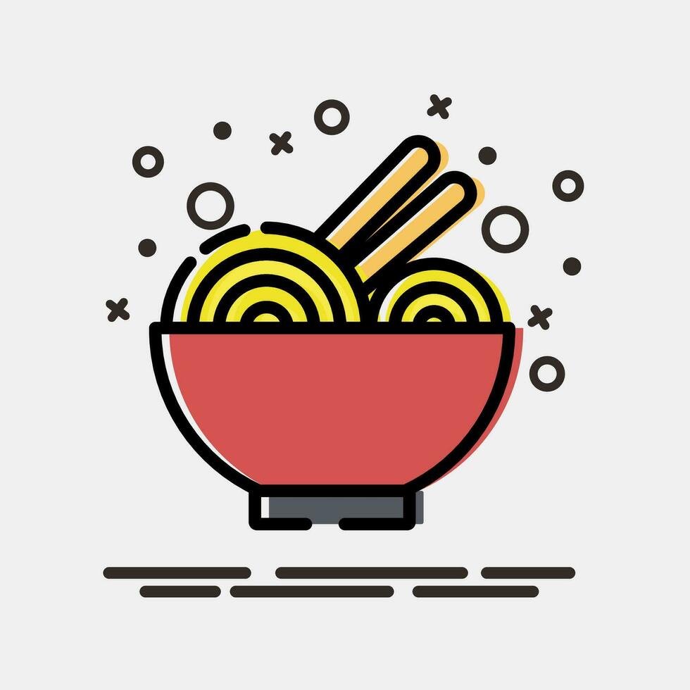 Icon ramen. Japan elements. Icons in MBE style. Good for prints, posters, logo, advertisement, infographics, etc. vector