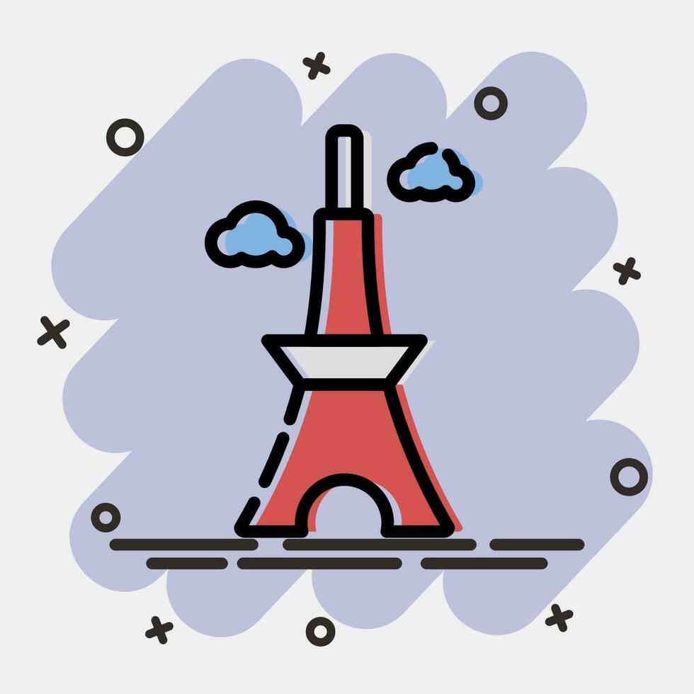 Icon japan tower. Japan elements. Icons in comic style. Good for prints, posters, logo, advertisement, infographics, etc. vector