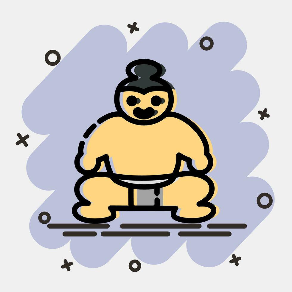 Icon sumo. Japan elements. Icons in comic style. Good for prints, posters, logo, advertisement, infographics, etc. vector