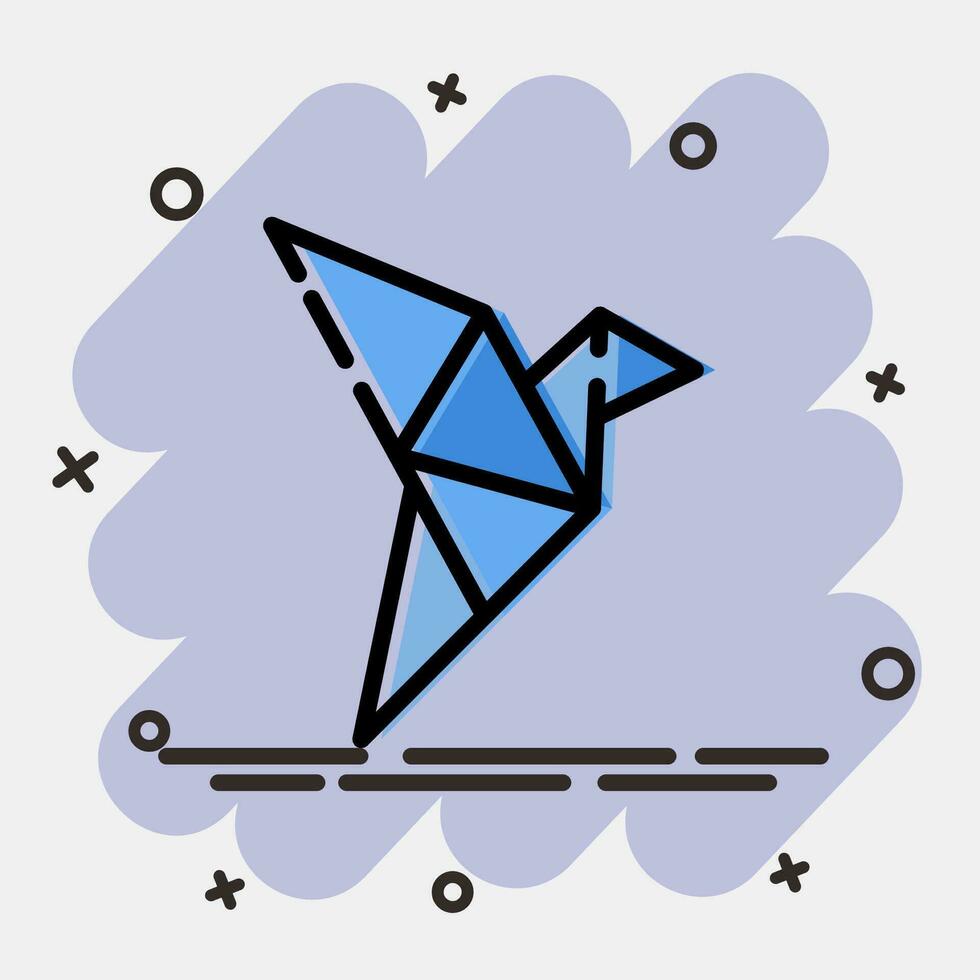 Icon origami bird. Japan elements. Icons in comic style. Good for prints, posters, logo, advertisement, infographics, etc. vector