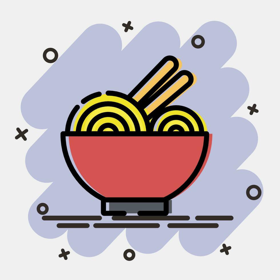 Icon ramen. Japan elements. Icons in comic style. Good for prints, posters, logo, advertisement, infographics, etc. vector