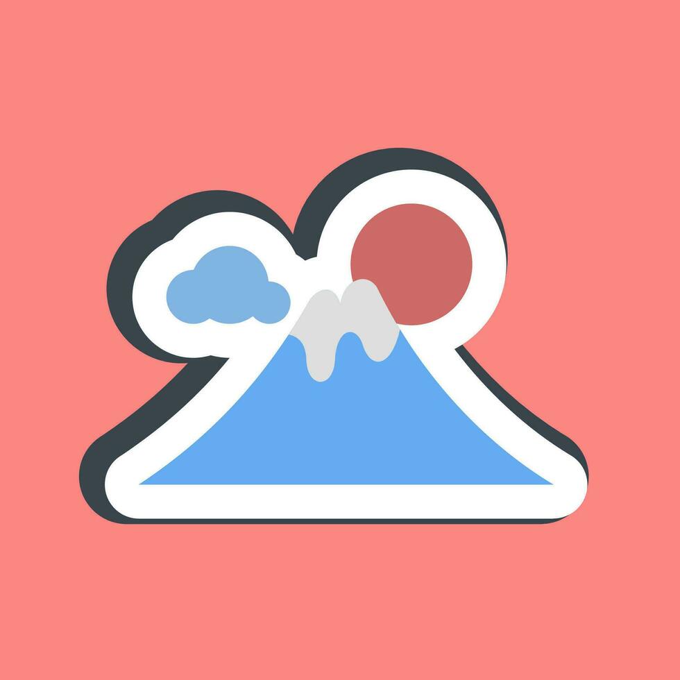 Sticker fuji mountain. Japan elements. Good for prints, posters, logo, advertisement, infographics, etc.ogo, advertisement, infographics, etc. vector