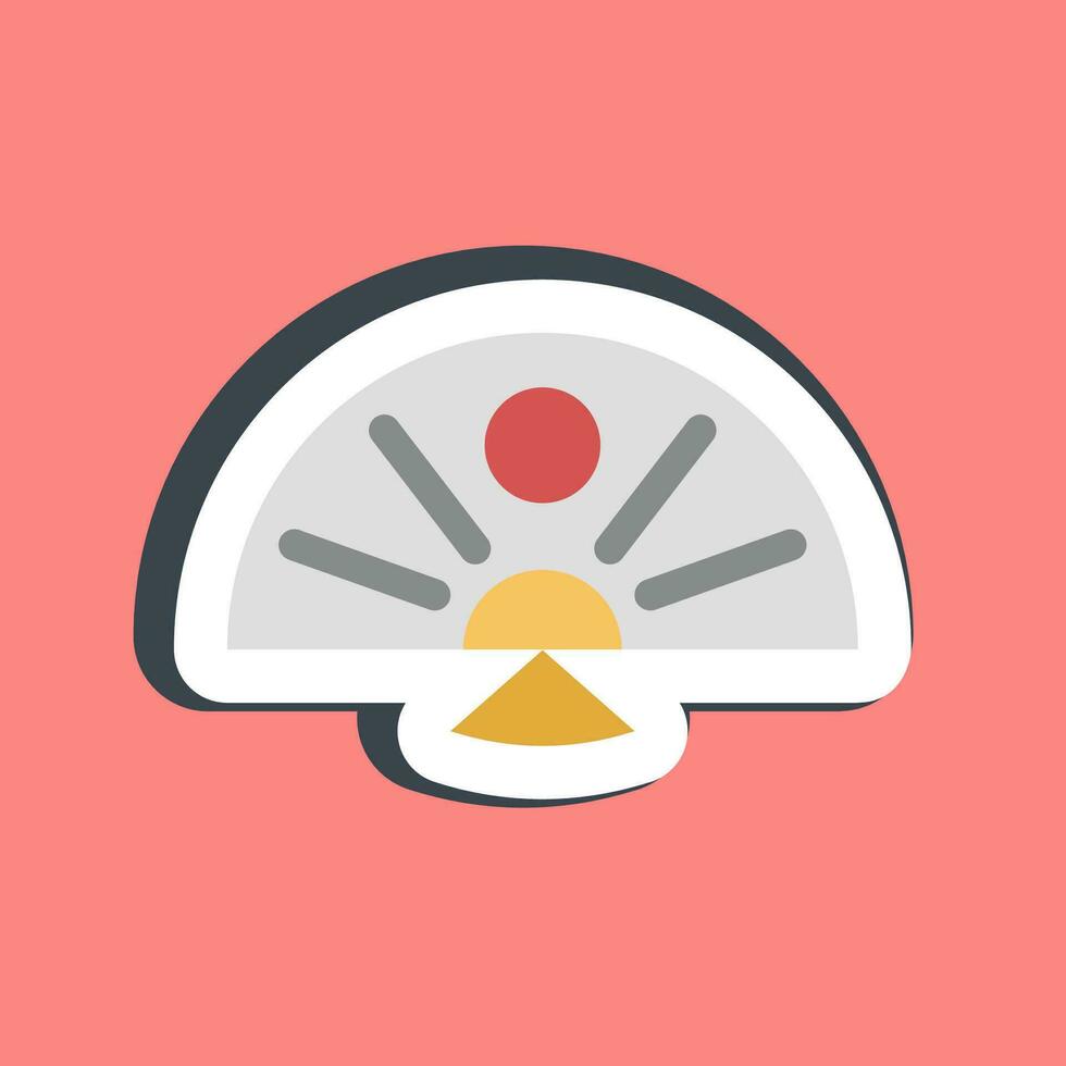 Sticker japanese fan. Japan elements. Good for prints, posters, logo, advertisement, infographics, etc.ogo, advertisement, infographics, etc. vector