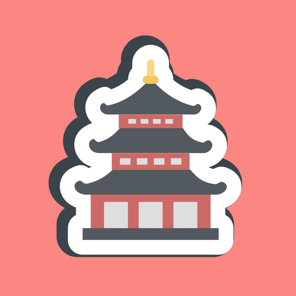 Sticker pagoda. Japan elements. Good for prints, posters, logo, advertisement, infographics, etc.ogo, advertisement, infographics, etc. vector