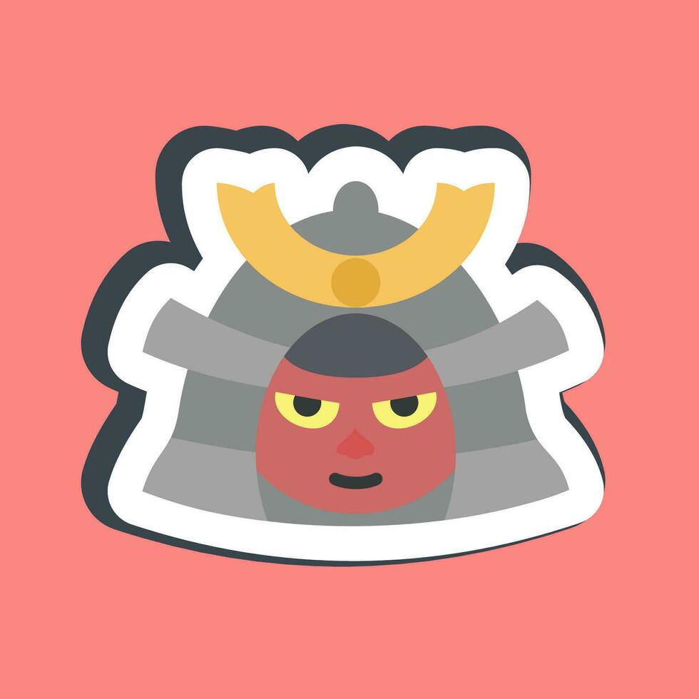 Sticker samurai. Japan elements. Good for prints, posters, logo, advertisement, infographics, etc.ogo, advertisement, infographics, etc. vector