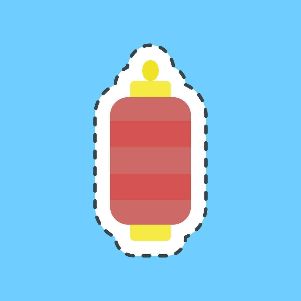 Sticker line cut lantern. Japan elements. Good for prints, posters, logo, advertisement, infographics, etc.ogo, advertisement, infographics, etc. vector