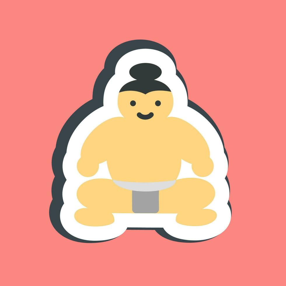 Sticker sumo. Japan elements. Good for prints, posters, logo, advertisement, infographics, etc.ogo, advertisement, infographics, etc. vector