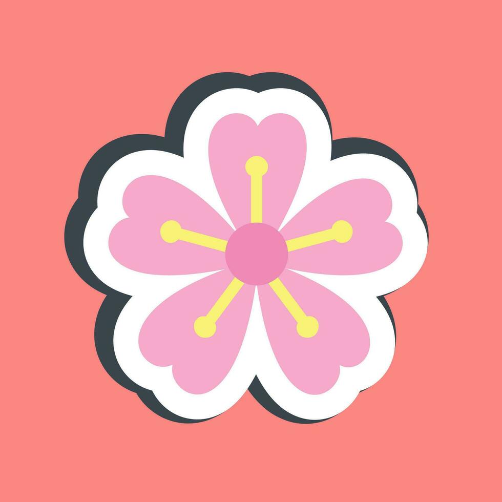 Sticker sakura plum blossom. Japan elements. Good for prints, posters, logo, advertisement, infographics, etc.ogo, advertisement, infographics, etc. vector