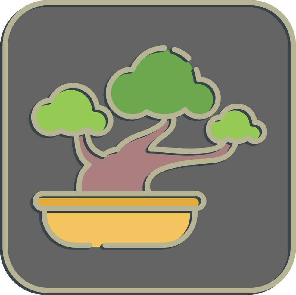 Icon bonsai. Japan elements. Icons in embossed style. Good for prints, posters, logo, advertisement, infographics, etc. vector