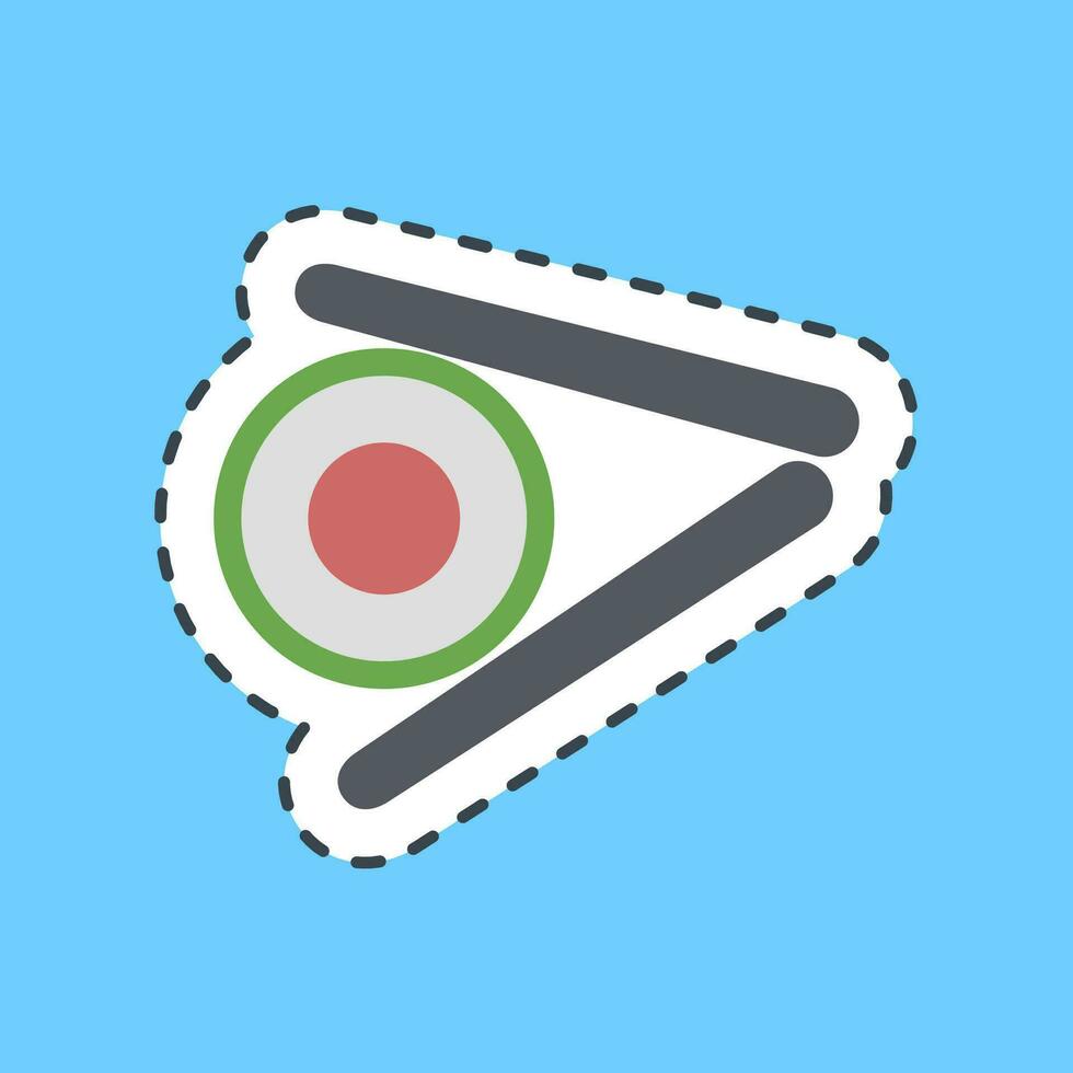 Sticker line cut sushi roll. Japan elements. Good for prints, posters, logo, advertisement, infographics, etc.ogo, advertisement, infographics, etc. vector