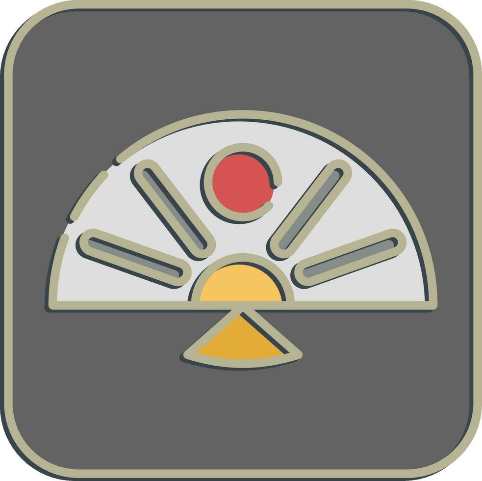 Icon japanese fan. Japan elements. Icons in embossed style. Good for prints, posters, logo, advertisement, infographics, etc. vector