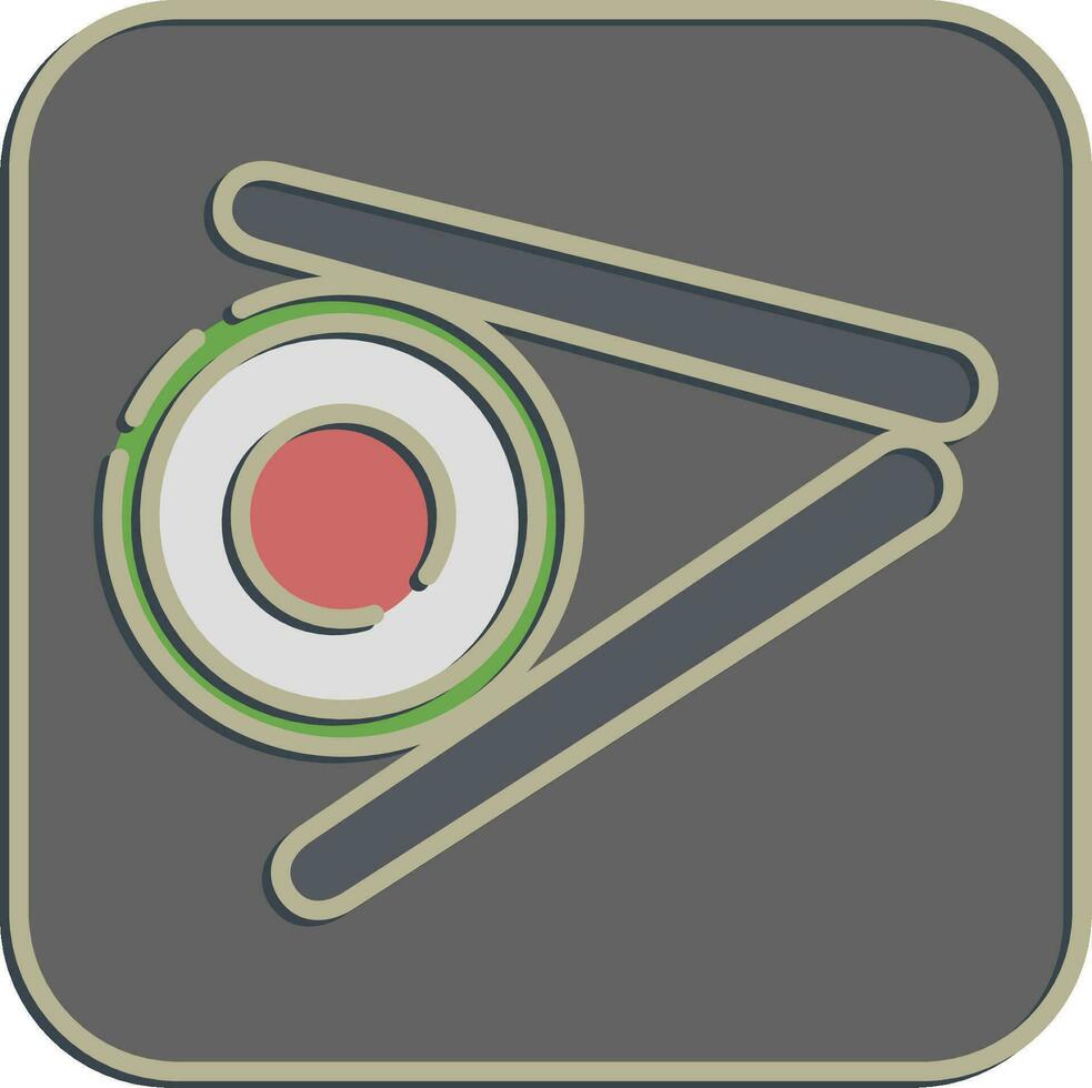Icon sushi roll. Japan elements. Icons in embossed style. Good for prints, posters, logo, advertisement, infographics, etc. vector