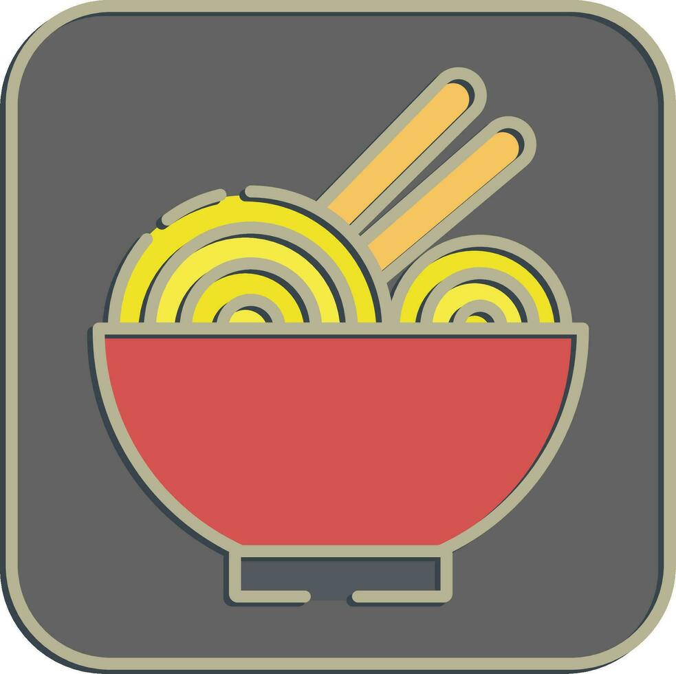 Icon ramen. Japan elements. Icons in embossed style. Good for prints, posters, logo, advertisement, infographics, etc. vector