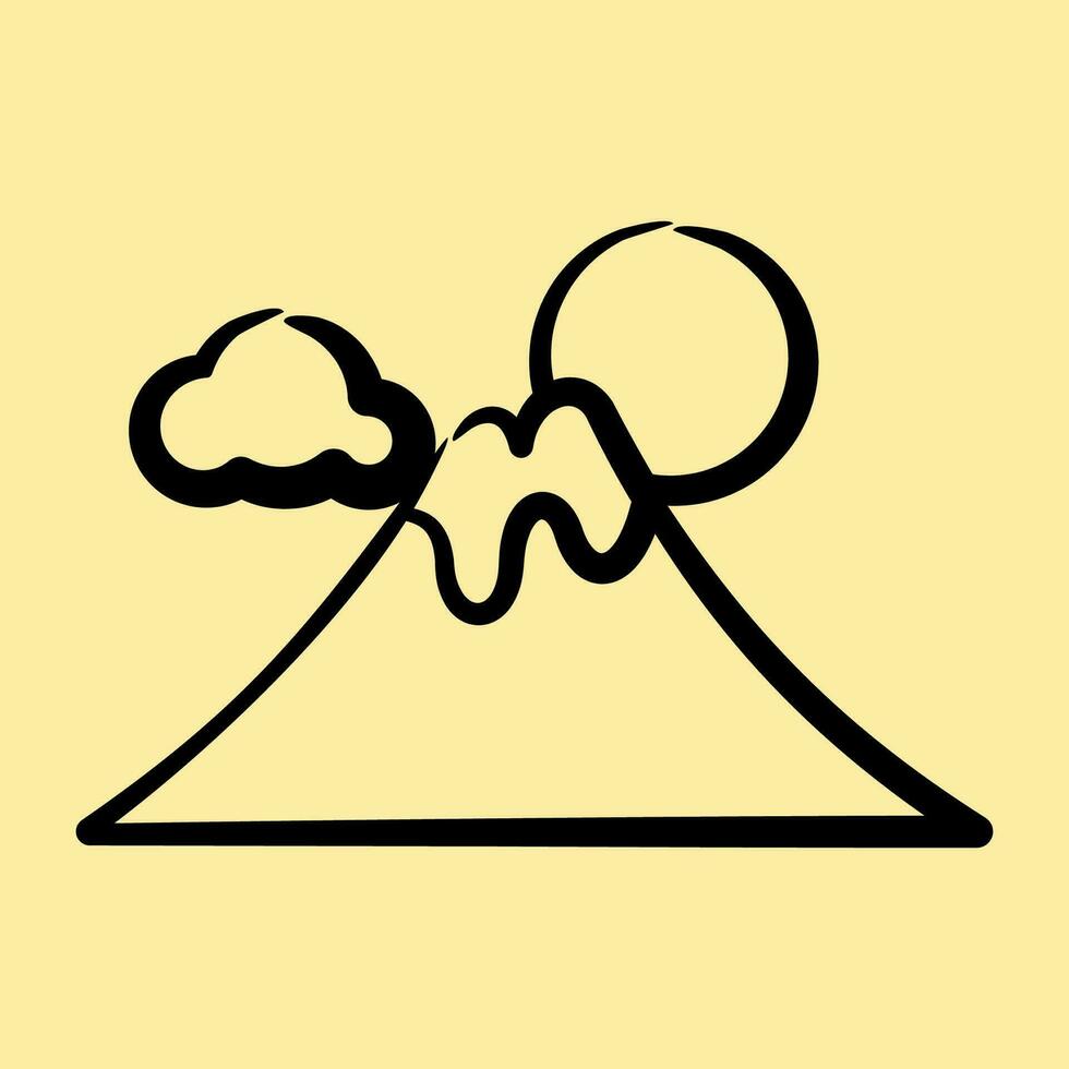 Icon fuji mountain. Japan elements. Icons in hand drawn style. Good for prints, posters, logo, advertisement, infographics, etc. vector