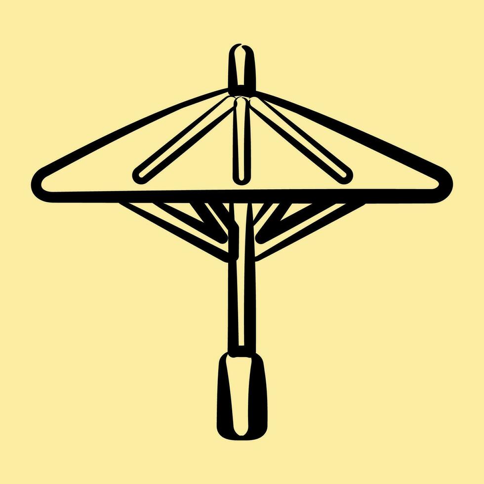 Icon japanese umbrella. Japan elements. Icons in hand drawn style. Good for prints, posters, logo, advertisement, infographics, etc. vector