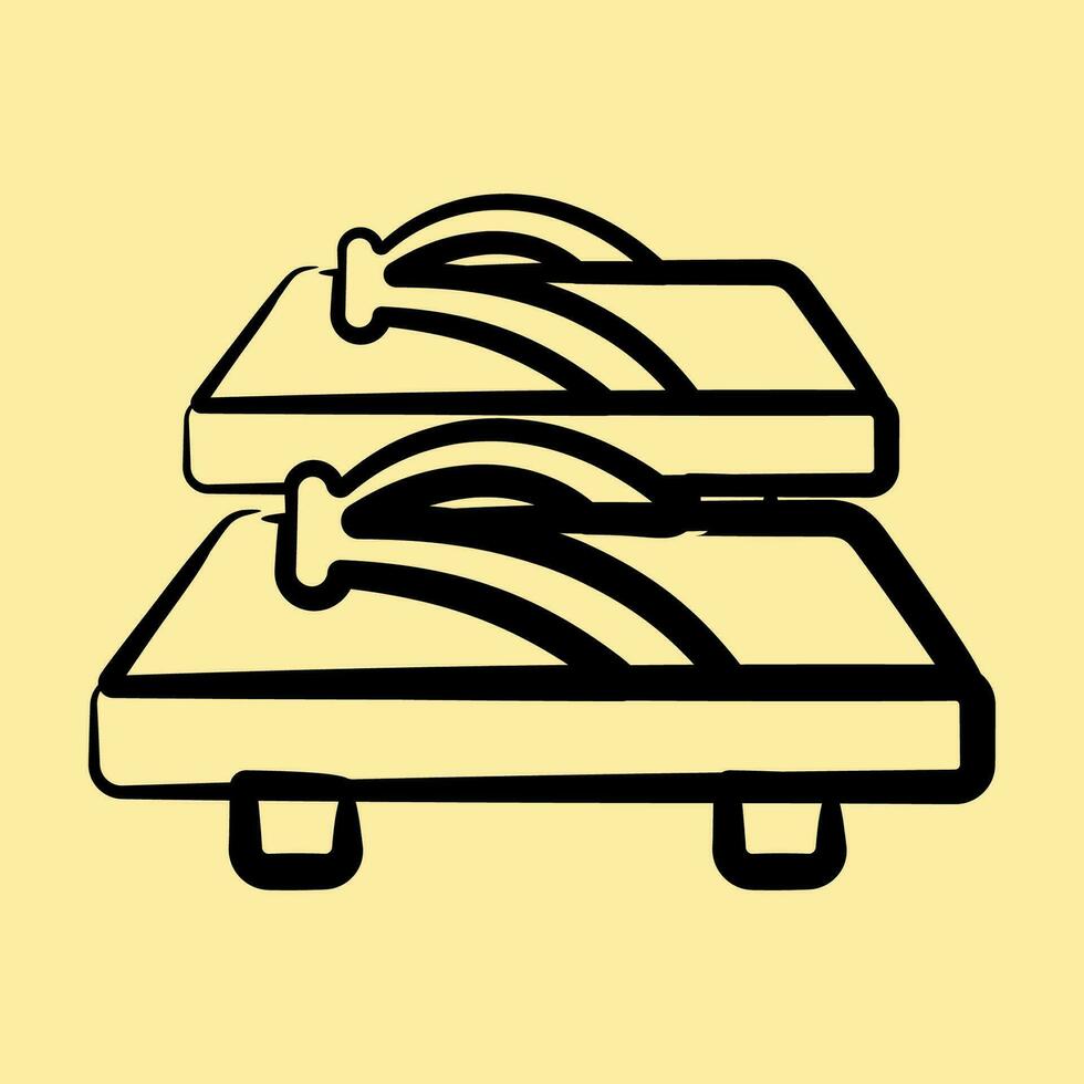 Icon geta sandals. Japan elements. Icons in hand drawn style. Good for prints, posters, logo, advertisement, infographics, etc. vector