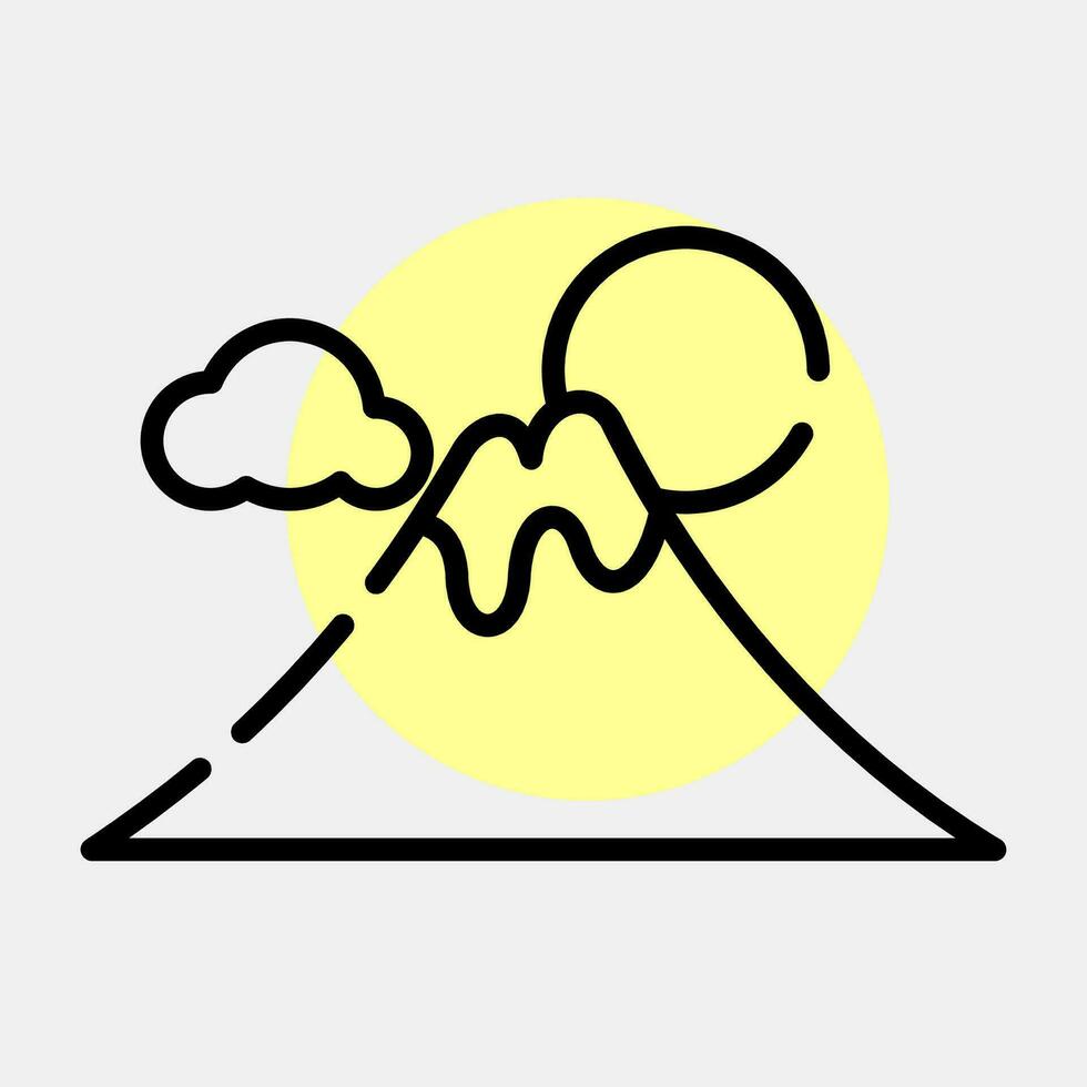 Icon fuji mountain. Japan elements. Icons in color spot style. Good for prints, posters, logo, advertisement, infographics, etc. vector