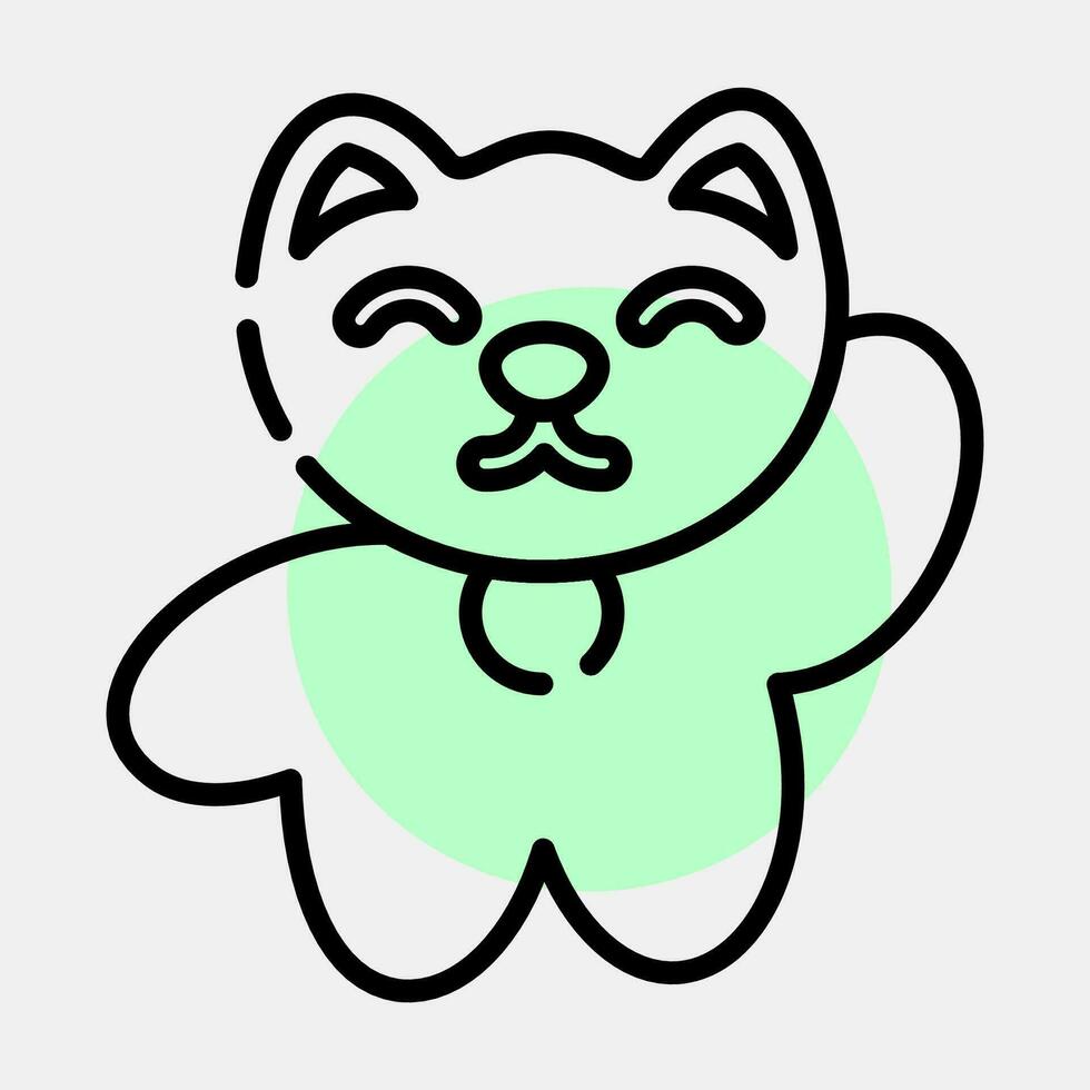 Icon maneki neko cat. Japan elements. Icons in color spot style. Good for prints, posters, logo, advertisement, infographics, etc. vector