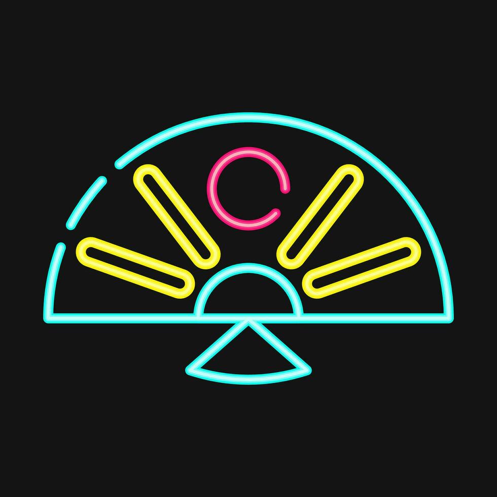 Icon japanese fan. Japan elements. Icons in neon style. Good for prints, posters, logo, advertisement, infographics, etc. vector