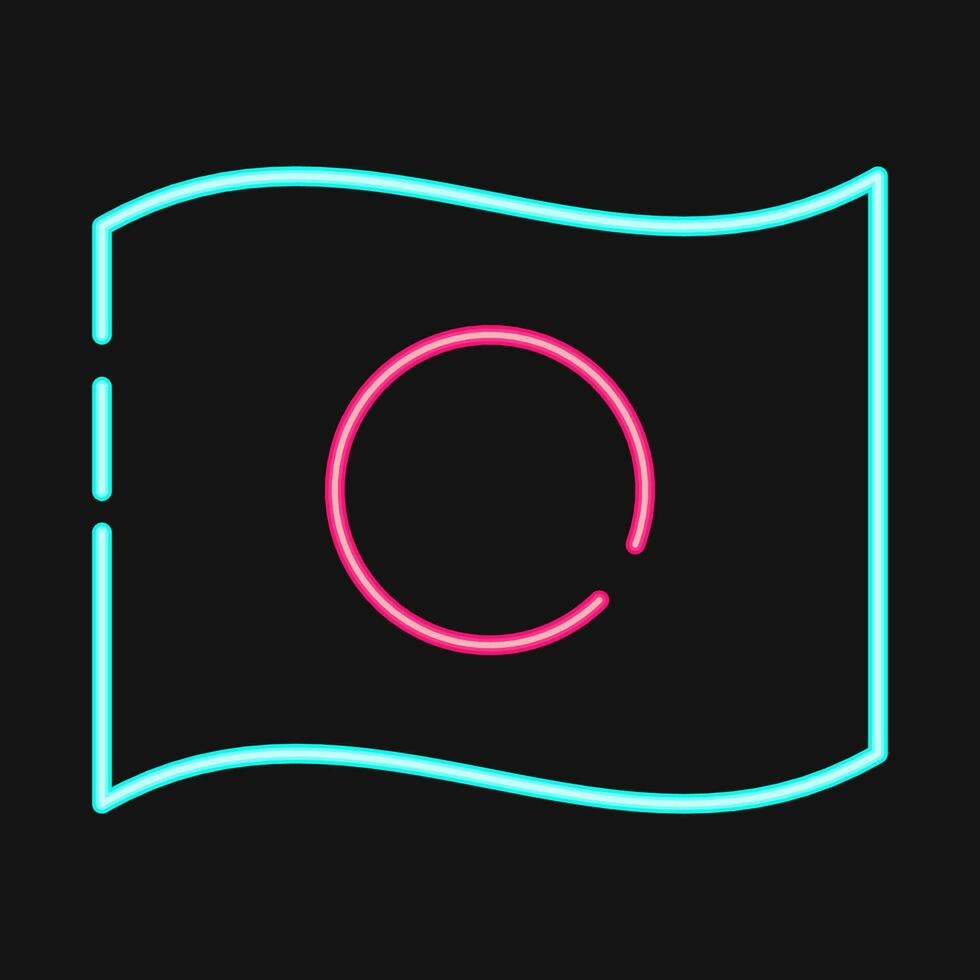 Icon japan flag. Japan elements. Icons in neon style. Good for prints, posters, logo, advertisement, infographics, etc. vector