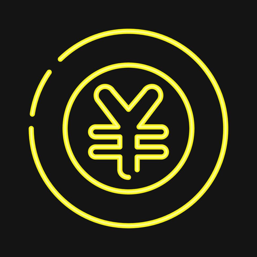Icon japan yen currency. Japan elements. Icons in neon style. Good for prints, posters, logo, advertisement, infographics, etc. vector