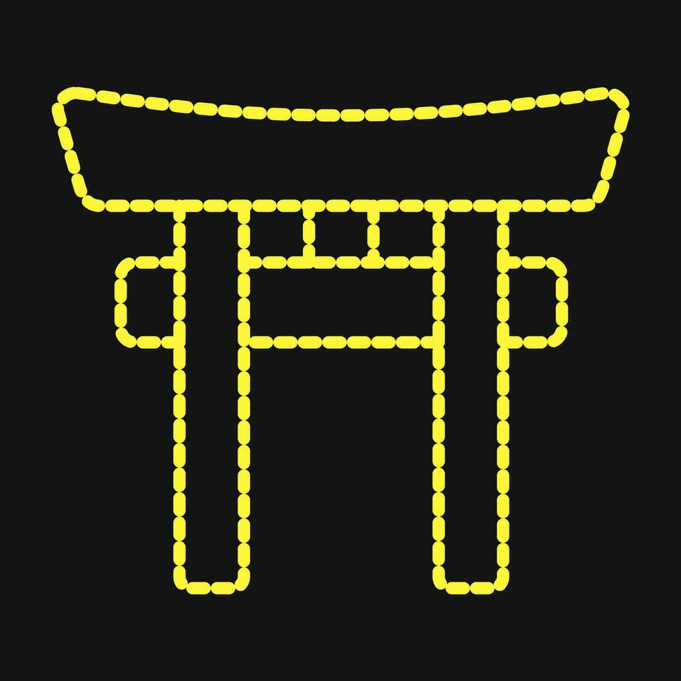 Icon torii gate. Japan elements. Icons in dotted style. Good for prints, posters, logo, advertisement, infographics, etc. vector