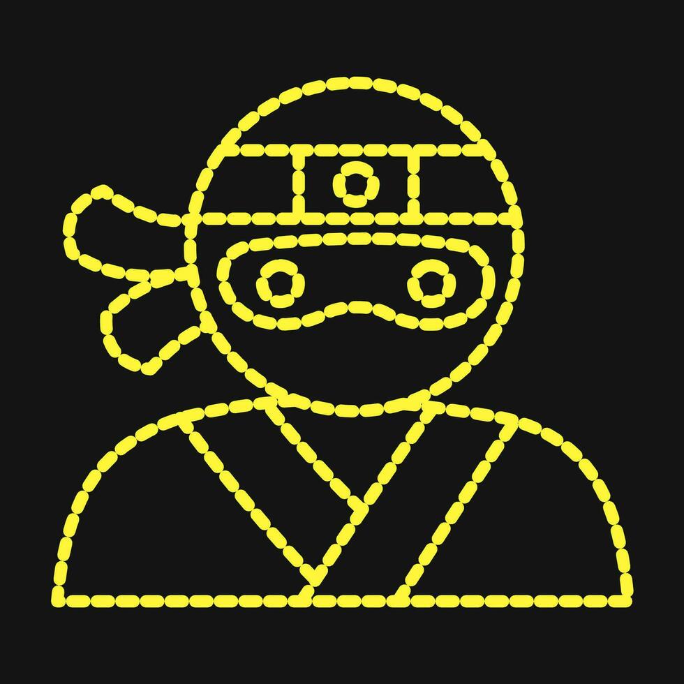 Icon ninja. Japan elements. Icons in dotted style. Good for prints, posters, logo, advertisement, infographics, etc. vector