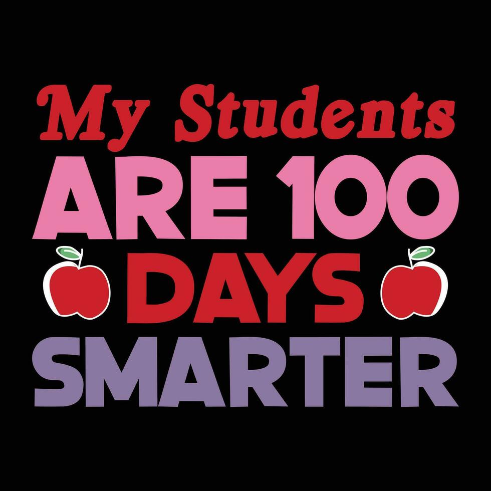 100 days of school t-shirt design vector