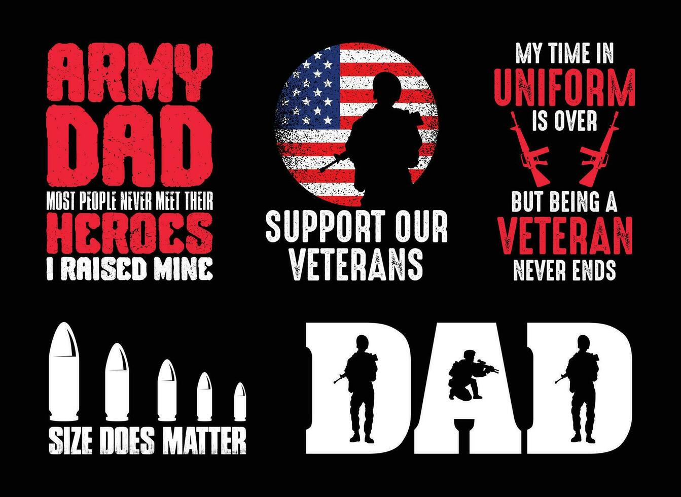 Veteran T shirt Design Bundle, Vector Veteran Day T shirt  design, Army, Military shirt  typography T shirt design Collection