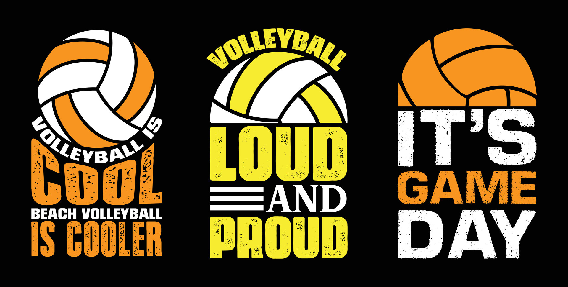 Volleyball T shirt Design Bundle, Vector Volleyball T shirt design