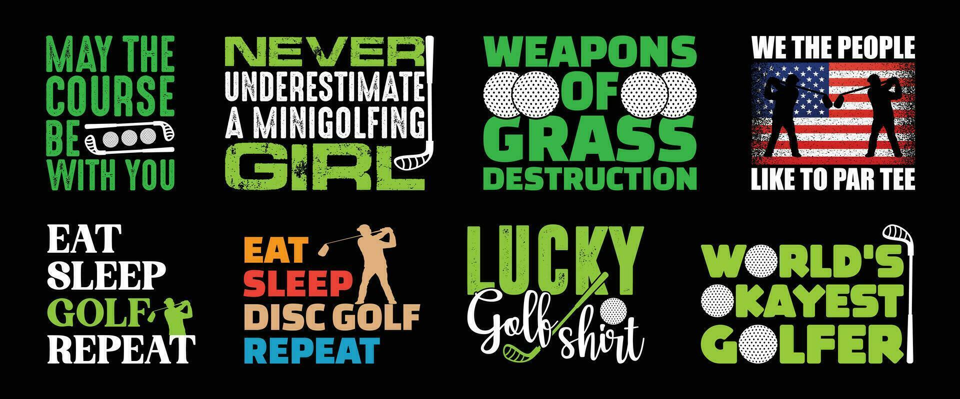 Golf T shirt Design Bundle, Vector Golf T shirt  design, Golfing shirt,  Golf typography T shirt design Collection