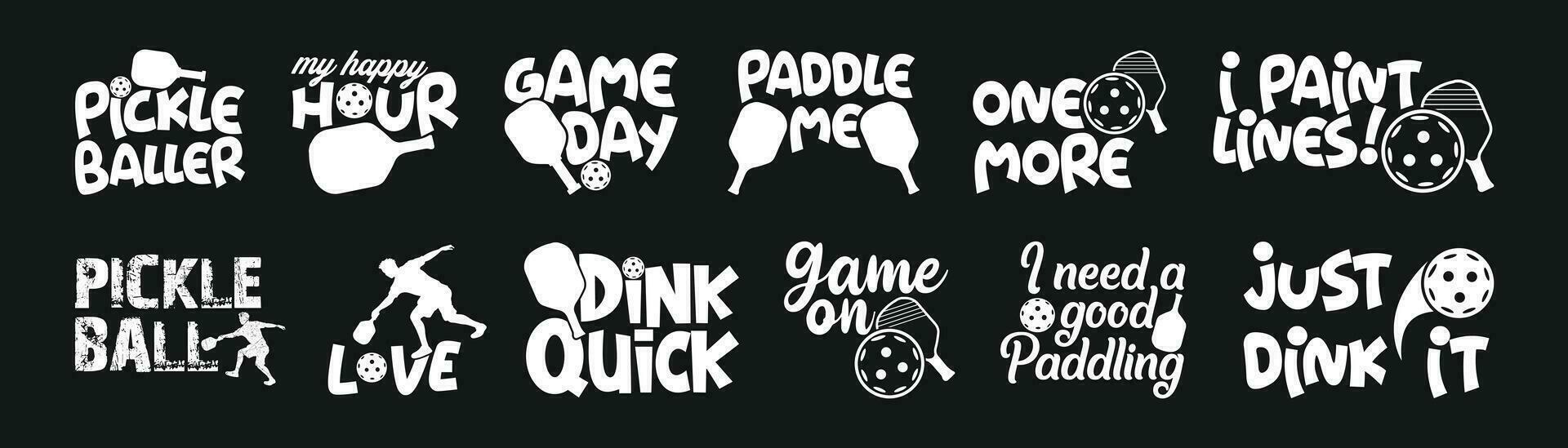 Pickleball T shirt Design Bundle, Vector Pickleball T shirt  design, Pickleball shirt,  Pickleball typography T shirt design Collection