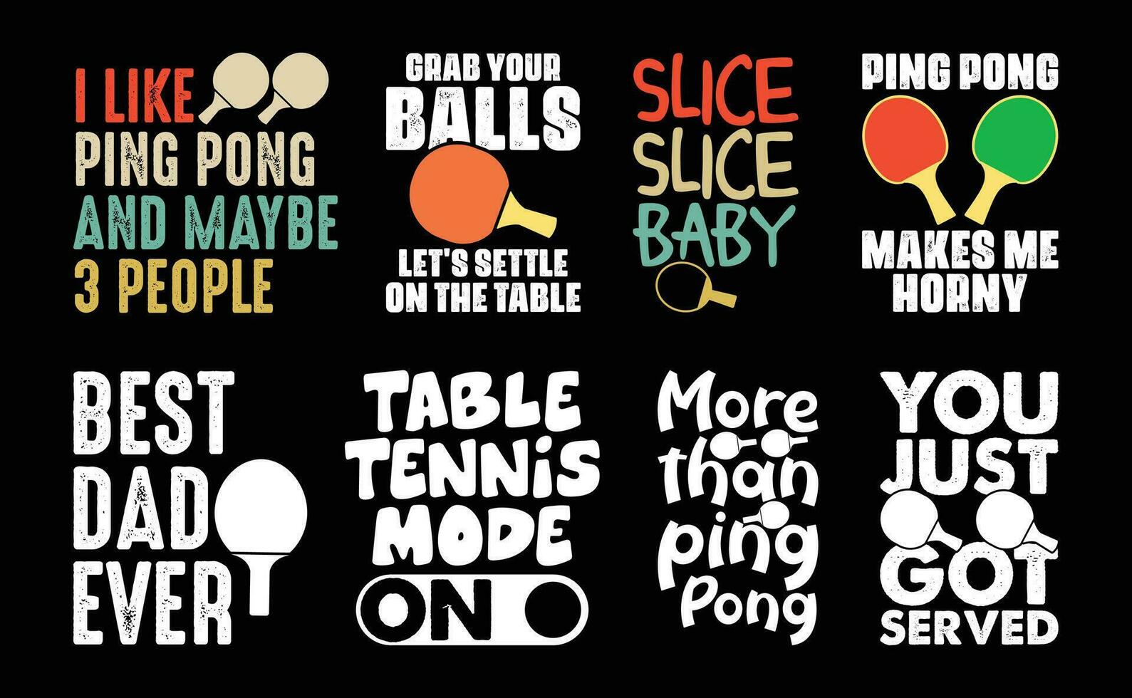 Table Tennis T shirt Design Bundle, Vector Table Tennis T shirt  design, Ping Pong shirt,  Table Tennis typography T shirt design Collection