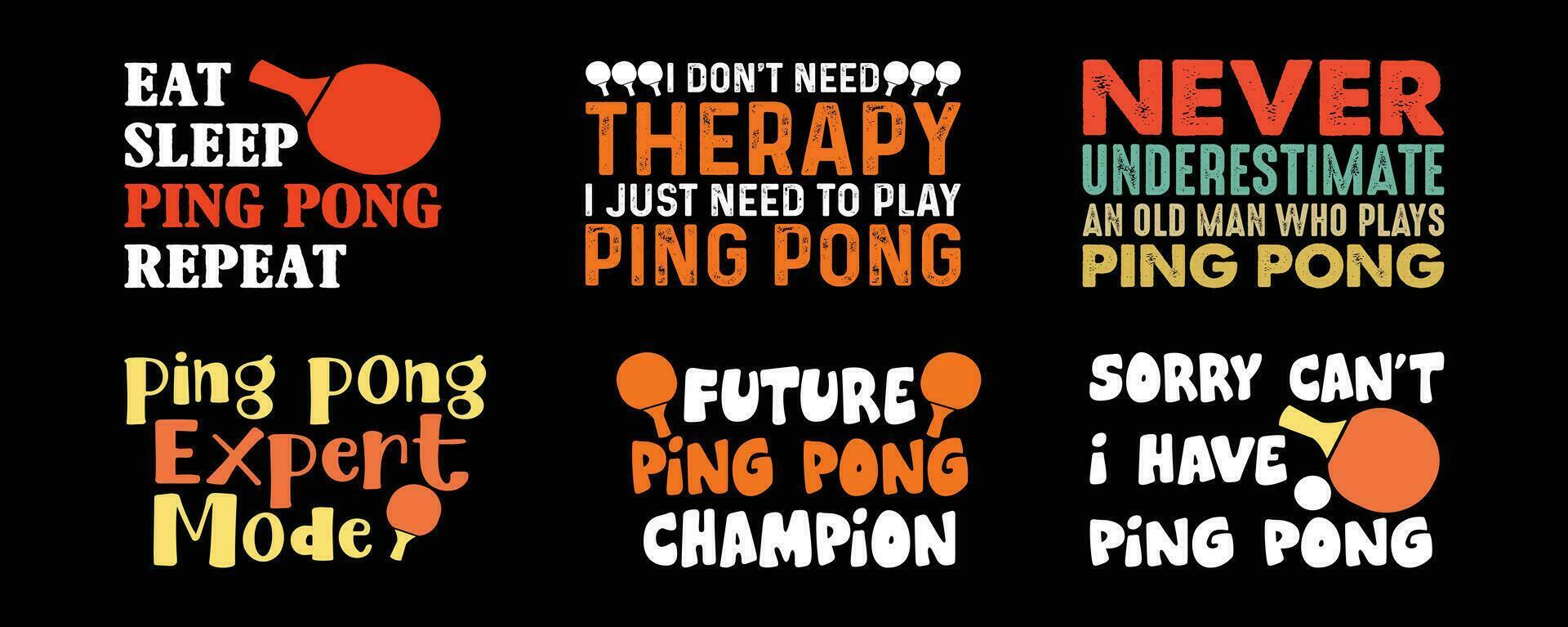 Table Tennis T shirt Design Bundle, Vector Table Tennis T shirt  design, Ping Pong shirt,  Table Tennis typography T shirt design Collection