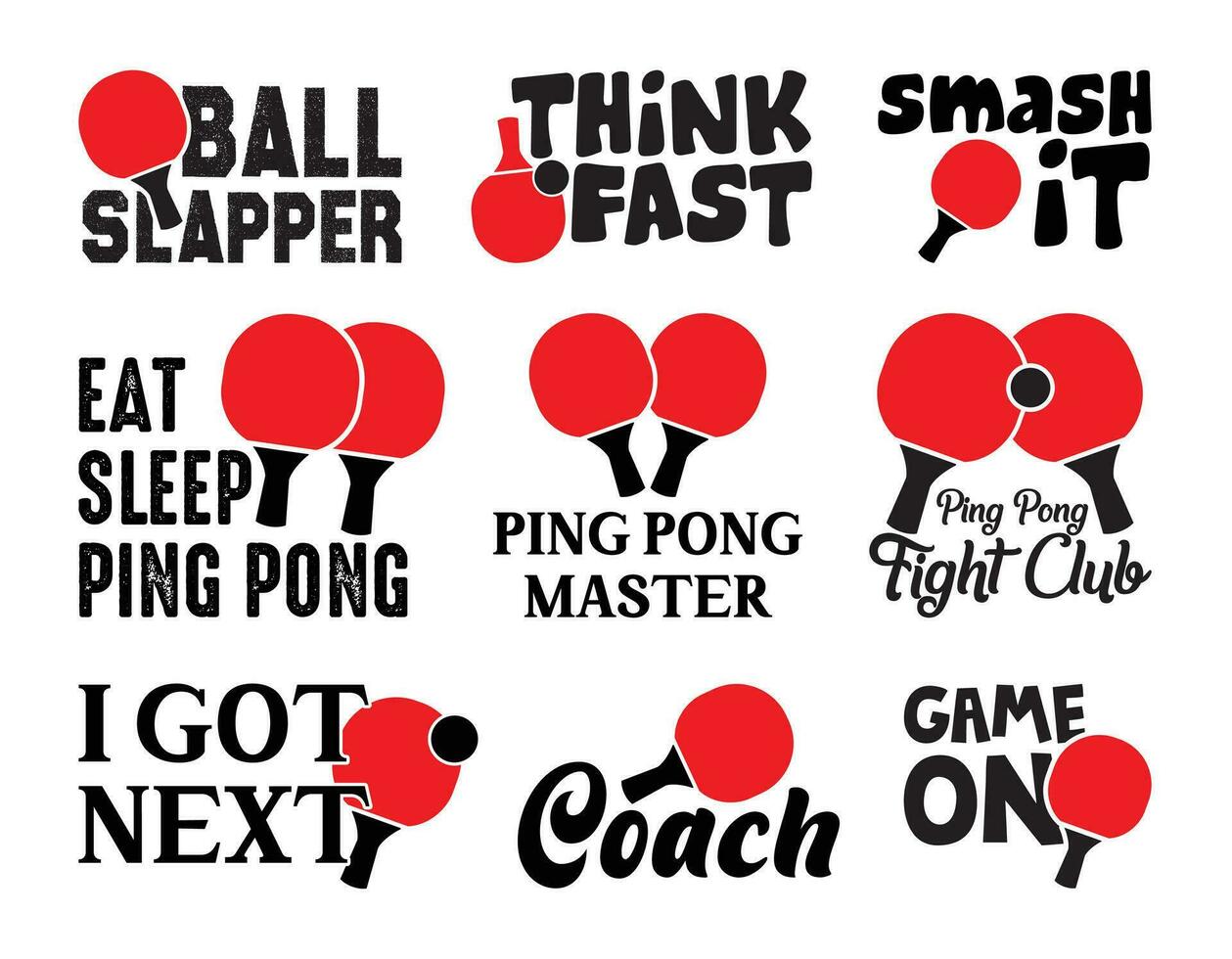 Table Tennis T shirt Design Bundle, Vector Table Tennis T shirt  design, Ping Pong shirt,  Table Tennis typography T shirt design Collection