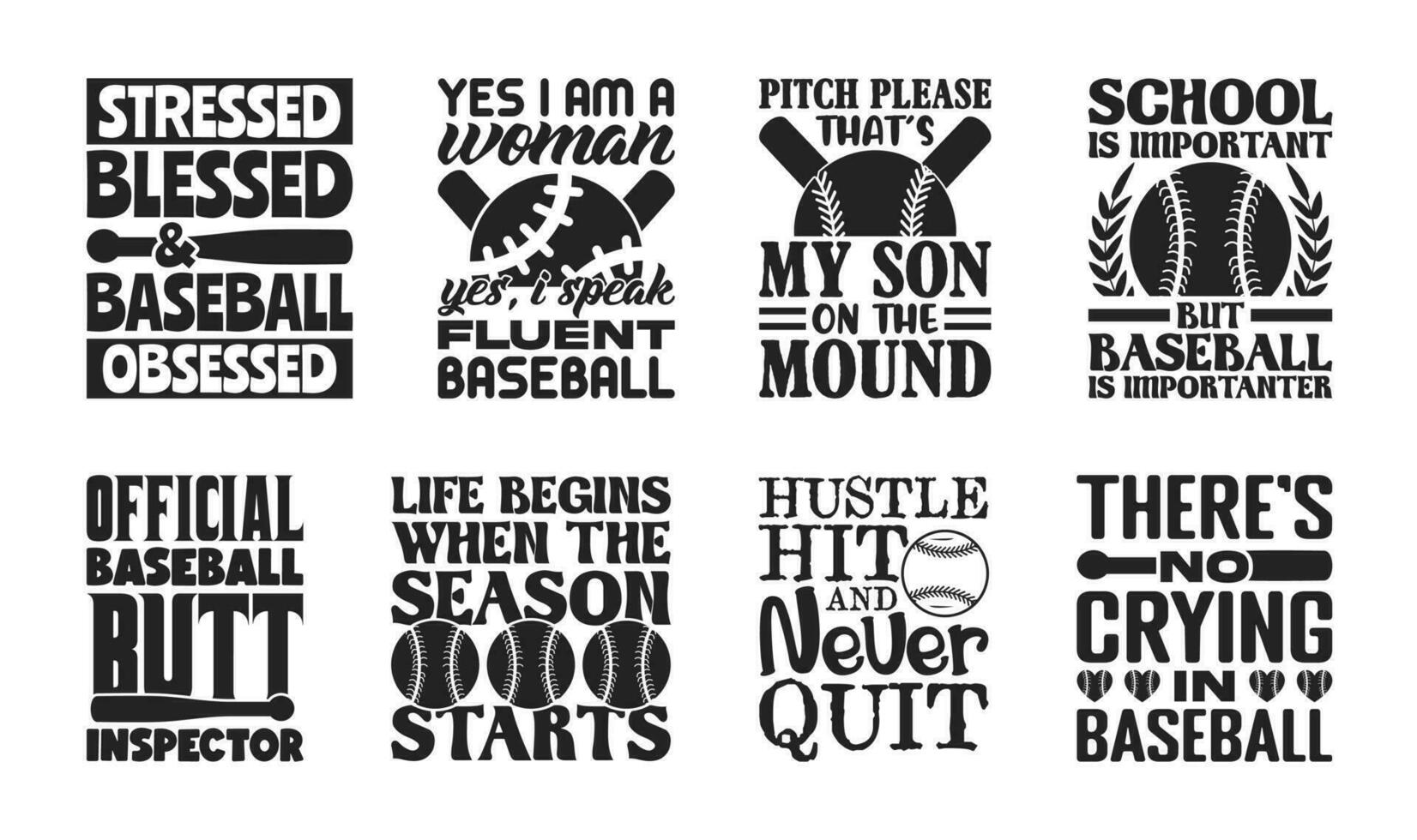 Baseball T shirt Design Bundle, Vector Baseball T shirt  design, Baseball shirt,  Baseball typography T shirt design Collection