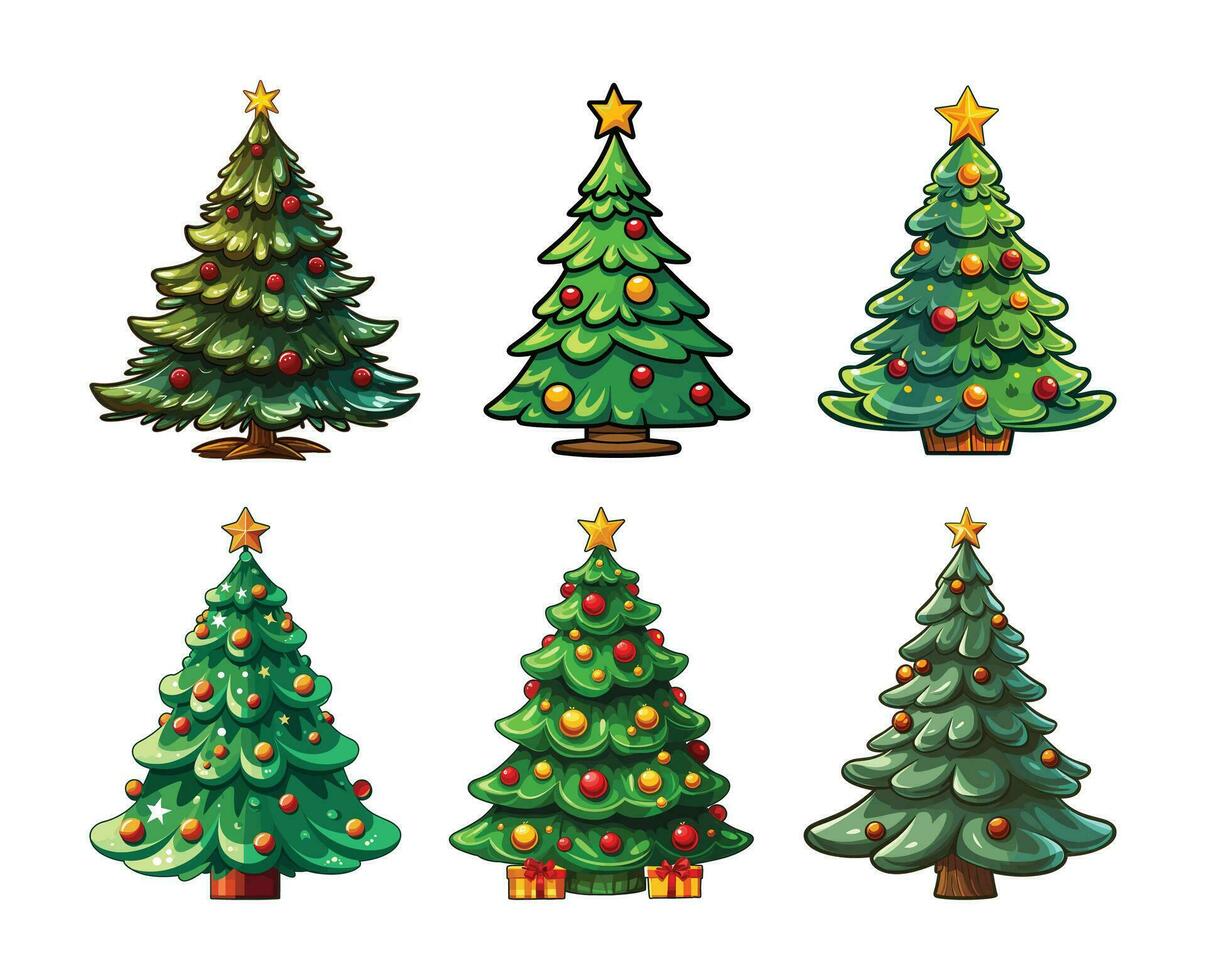 conjunto de Navidad árbol elementos vector