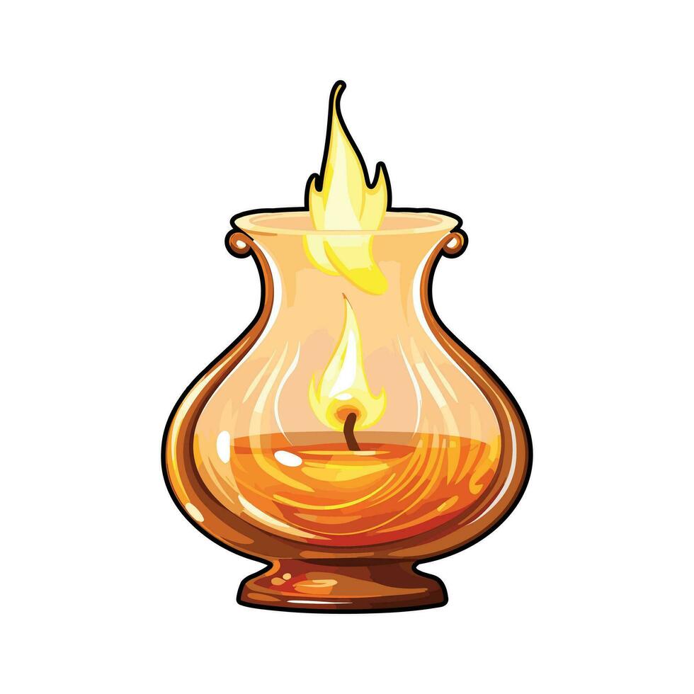 Happy Diwali oil lamp vector